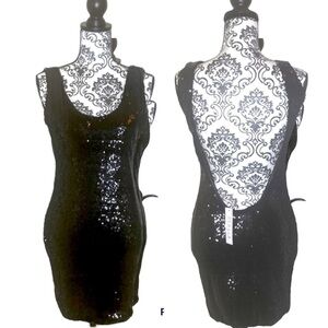 Stella of Laguna Beach Black Sequin Mini dress Size M